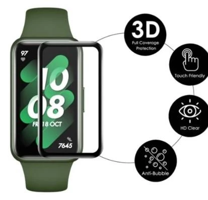 Samsung Galaxy Fit 3 Uyumlu 5D Tam Kaplayan Siyah Çerçeveli Nano Jelatin Ekran Koruyucu