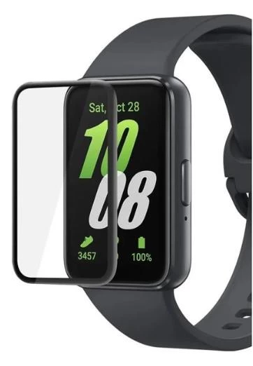 Samsung Galaxy Fit 3 Uyumlu 5D Tam Kaplayan Siyah Çerçeveli Nano Jelatin Ekran Koruyucu - 3
