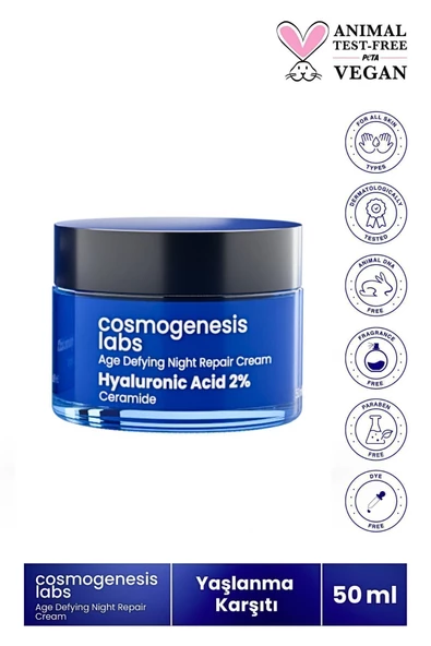 Cosmogenesis  Yoğun Nemlendirici Gece Bakım Kremi 50ml Vegan Yaşlanma Ve Kırışıklık Karşıtı