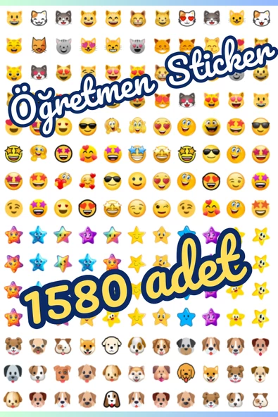Öğretmen Sticker Gülen Yüzler Parlayan Yıldızlar 1580 Adet