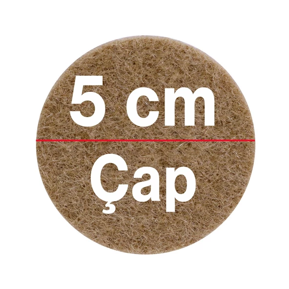 Zemin Koruyucu Keçe 50 mm Yapışkanlı (8'li PAKET) Masa Sandalye Mobilya Koltuk Ayak Keçesi Yuvarlak - 2