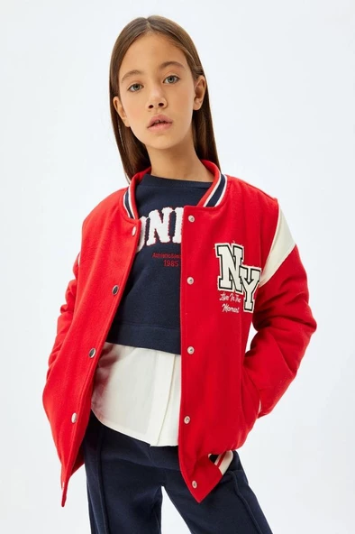 Koton Kız Çocuk Sweatshirt London Şehir Baskılı Bisiklet Yaka Gömlek Etek Ucu Detaylı Şardonlu - 2