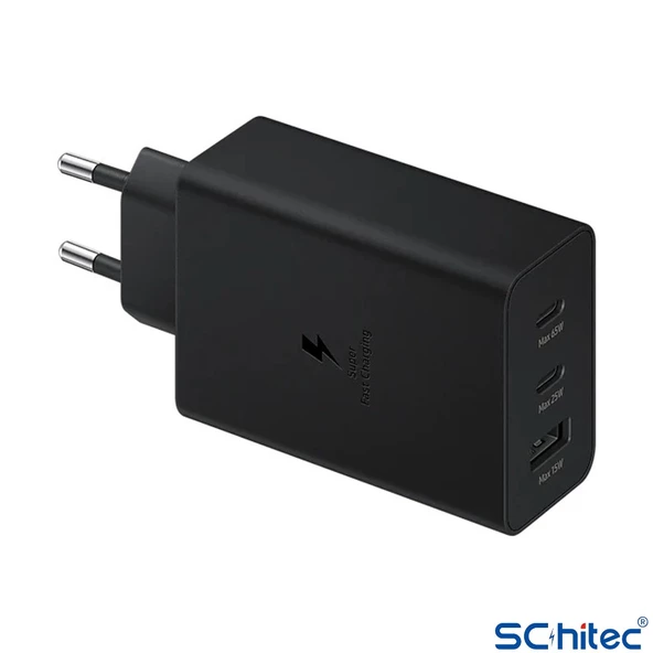 ScHitec 65W 2xPD+UsbA Ev Tipi Şarj Aleti 3 Çıkışlı Type-C to Type-C Kablolu Set - Resim 4