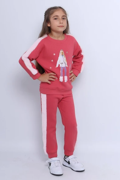 KIZ ÇOCUK 3 İPLİK EŞOFMAN TAKIMI KARAKTER BASKILI C22 - 2