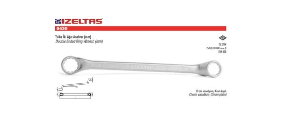 İzeltaş Yıldız Anahtar 24x27 İki Ağız Yıldız 0430032427 ürün görseli