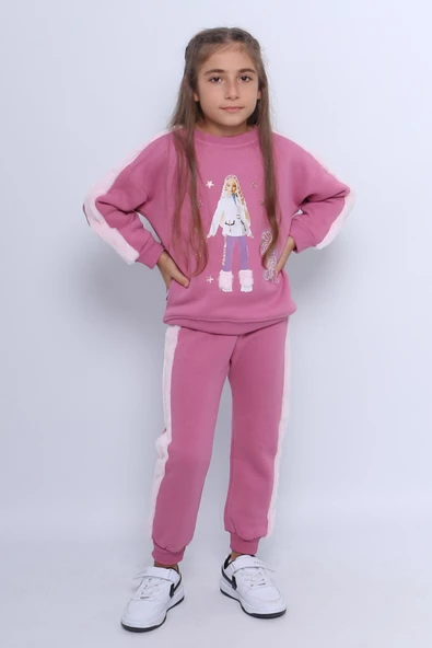 KIZ ÇOCUK 3 İPLİK EŞOFMAN TAKIMI KARAKTER BASKILI C22 - 5