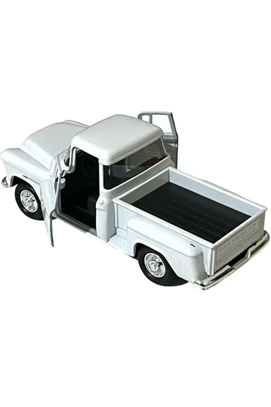 Beyaz Chevrolet Stepside Pikap Oyuncak Lisanslı Diecast Metal Çek Bırak Araba - 2