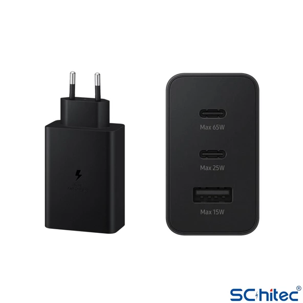 ScHitec 65W 2xPD+UsbA Ev Tipi Şarj Aleti 3 Çıkışlı Type-C to Type-C Kablolu Set - Resim 5