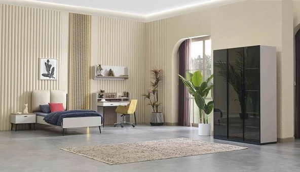 Takım ROMA Genç Oda 90431 Urlu Karyola Komodin Çalışma Masa Koltuk CAM Dolap - 3