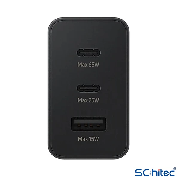 ScHitec 65W 2xPD+UsbA Ev Tipi Şarj Aleti 3 Çıkışlı Type-C to Type-C Kablolu Set - Resim 3