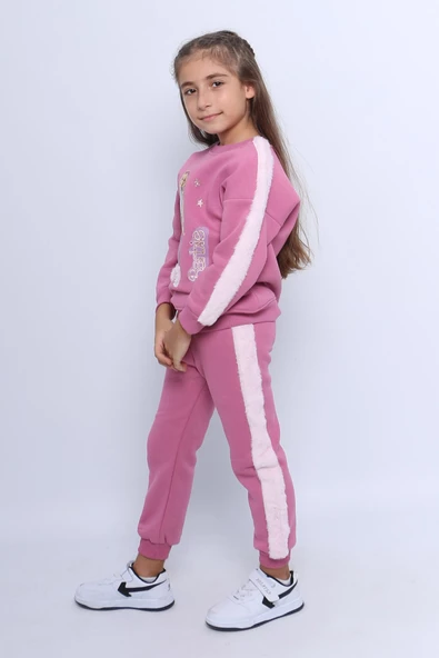 KIZ ÇOCUK 3 İPLİK EŞOFMAN TAKIMI KARAKTER BASKILI C22 - 7