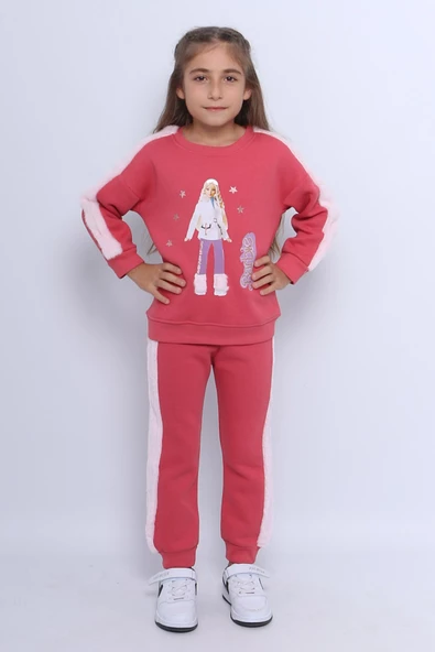 KIZ ÇOCUK 3 İPLİK EŞOFMAN TAKIMI KARAKTER BASKILI C22 - 3