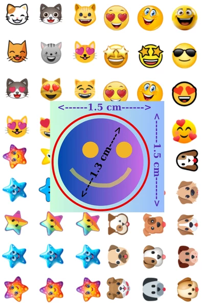 Öğretmenler Için Motivasyon Sticker Seti 1078 Adet Karışık Kedi Emoji, Kalp, Yıldız, Nazar Boncuğu - 2