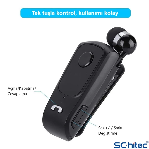 ScHitec YK24 Pro Makaralı Kablosuz Kulaklık Bluetooth 5.3 Siyah - 5