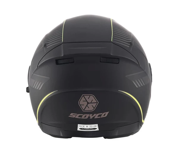 SCOYCO OF-669 CAVALRY MAT SİYAH-NEON YARIM KASK (GÜNEŞ VİZÖRLÜ) - 5