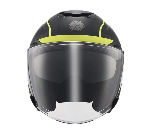 SCOYCO OF-669 CAVALRY MAT SİYAH-NEON YARIM KASK (GÜNEŞ VİZÖRLÜ) - 4