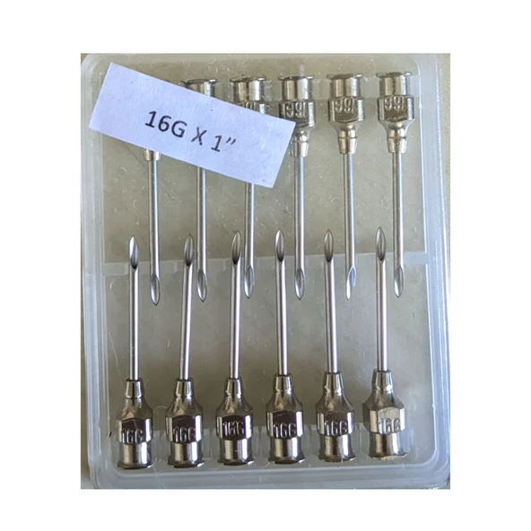 MUHTELİF - ENJEKTÖR İĞNE UCU ÇELİK 16G X 1" 1 PAKET ÇİN (12 ADET)