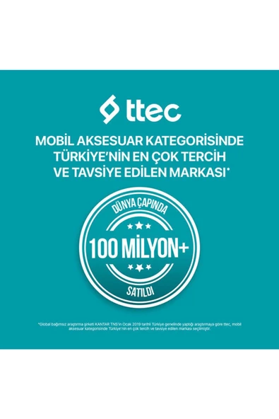 Ttec 2DK40B 1.5 m Siyah Type-C to Lightning Hızlı Şarj Kablosu - 5