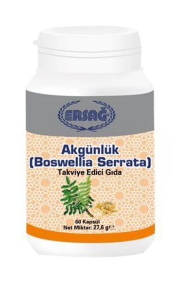 Ersağ Akgünlük (BOSWELLIA SERRATA) Takviye Edici Gıda -60 Kapsül