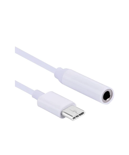 Type-C To Aux 3.5mm Kulaklık Çevirici Dönüştürücü Adaptör Usb-C Adaptör 1.Kalite Beyaz - 3