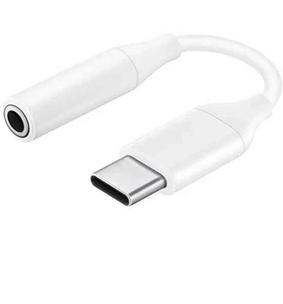 Type-C To Aux 3.5mm Kulaklık Çevirici Dönüştürücü Adaptör Usb-C Adaptör 1.Kalite Beyaz