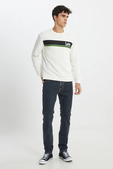 Lee L232501102 Ekru Erkek Lee Dekor Yazılı Bisiklet Yaka İki İplik Sweat - 2