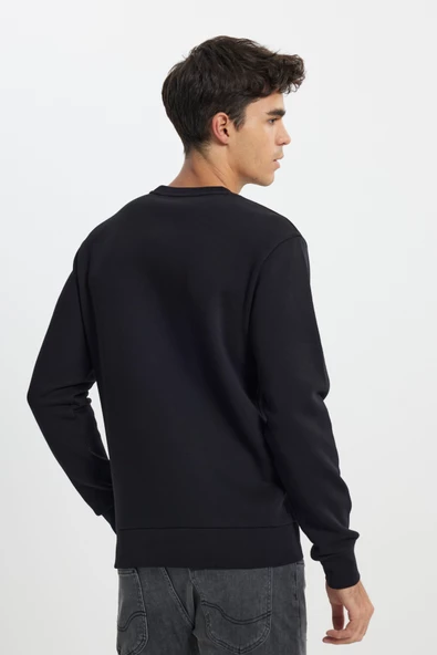 Lee L212299001 Siyah Erkek Lee Baskılı Bisiklet Yaka Üç İplik Sweat - 4