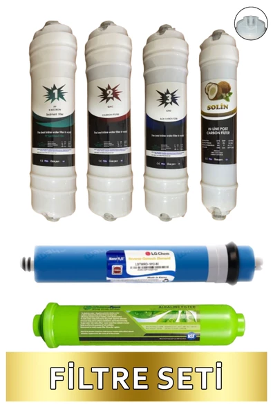 Kapalı Kasa 12 Inç Su Arıtma Cihazı Filtresi 6 Aşamalı 80 Gpd LG Membranlı Inline Filtre SET ürün görseli