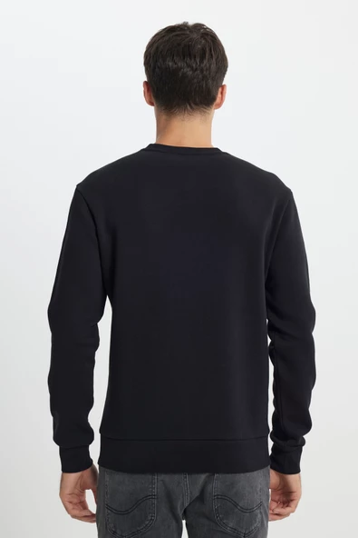Lee L212299001 Siyah Erkek Lee Baskılı Bisiklet Yaka Üç İplik Sweat - 5
