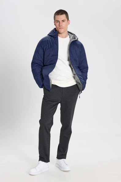 Wrangler W242643900 Mavi Erkek Çift Taraflı Multi Boydan Fermuarlı Gizli Kpüşonlu Mont - 4