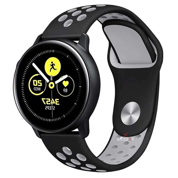 Xiaomi Watch S1 -S1 Active -Mi Watch -Watch Color 22mm Uyumlu FlexAir Supreme Silikon Kordon  Siyah - Gri