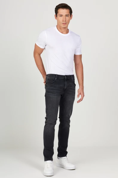 Wrangler W18S02958 Larston Füme Erkek Silim Tapared Kot Pantalon - 2