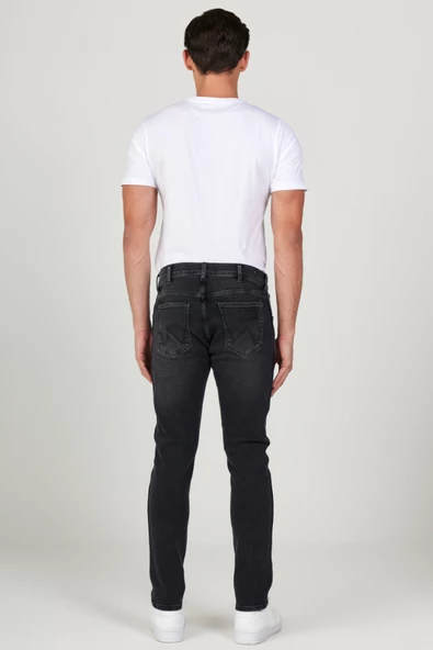 Wrangler W18S02958 Larston Füme Erkek Silim Tapared Kot Pantalon - 5