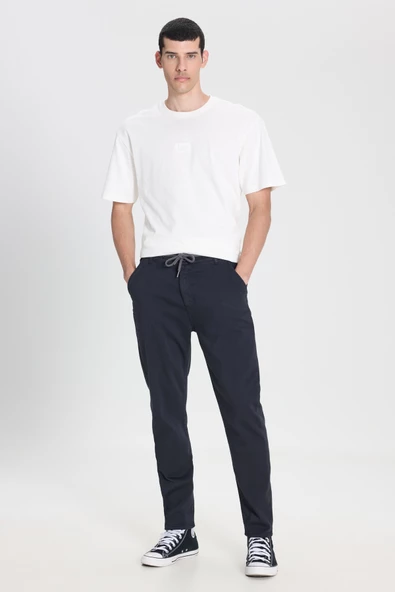 Lee LM043002003 Jogger Non Denim Antrasit  Erkek Belden Lastikli Ve İp Detaylı Pantalon
