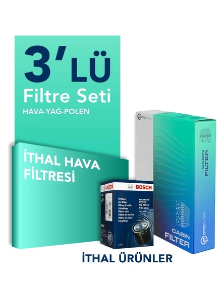 İTHAL Hyundaı Accent Era 1.5 Dizel Filtre Bakım Seti (2006-2012) 3 Lü