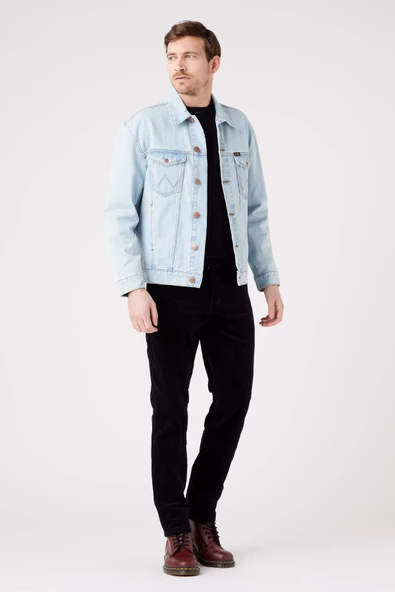 Wrangler W12SEC100 Texas Silim Siyah Erkek Normal Bel Normal Paça Kadife Pantalon