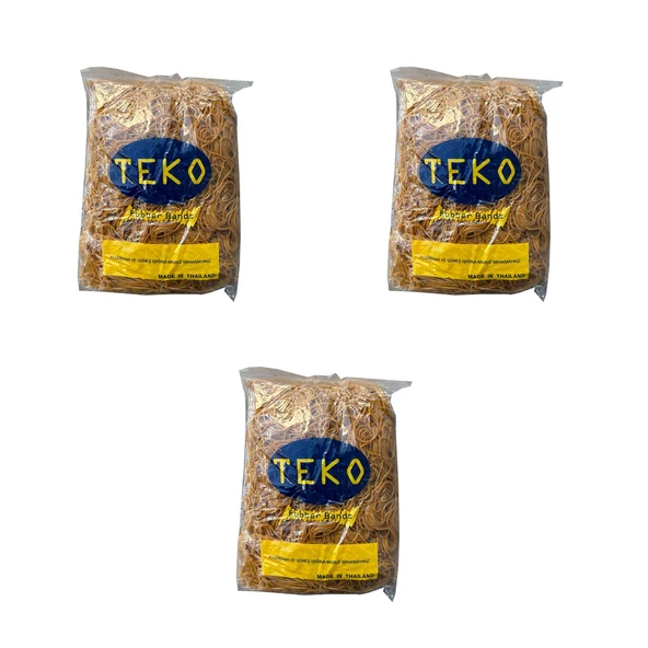 Teko AAA Kauçuk Ambalaj Paketleme Lastiği - Çap : 70 mm. Kalınlık:1,5 mm - 1000 Gr.lık 3 Paket