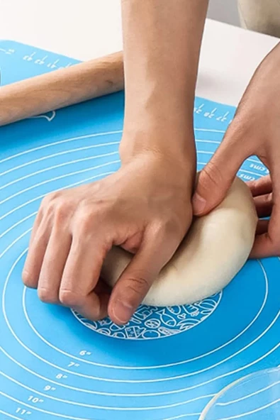Silikon Hamur Açma Matı Ölçekli Hamur Açma Altlığı 2 li Set Kare ve Yuvarlak - 7
