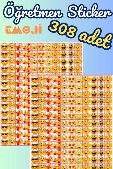 Öğretmen Sticker Motivasyon Emoji Etiket 308 Adet