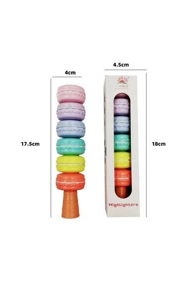 Mini 6 Adet Fosforlu Eğlenceli Boya Kalemi - 2