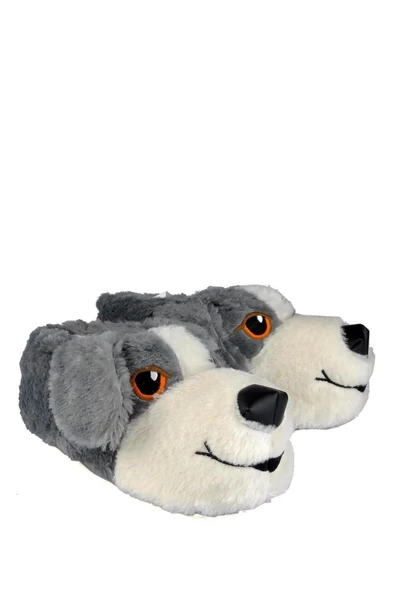 Köpek Figürlü Peluş Panduf Ev Pandufu Unisex - 8