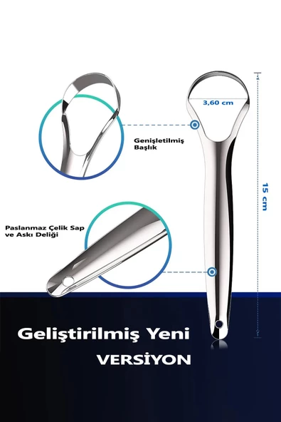 Dil Temizleyici Paslanmaz Çelik Ağız Bakım Fırçası Dil Plak Temizleme Dil Sıyırıcı Aparat