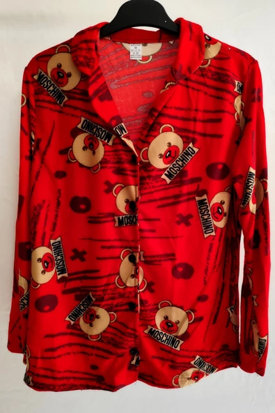 Kadın Uzun Kollu Süet Kışlık Kadife Pijama Takımı - 2
