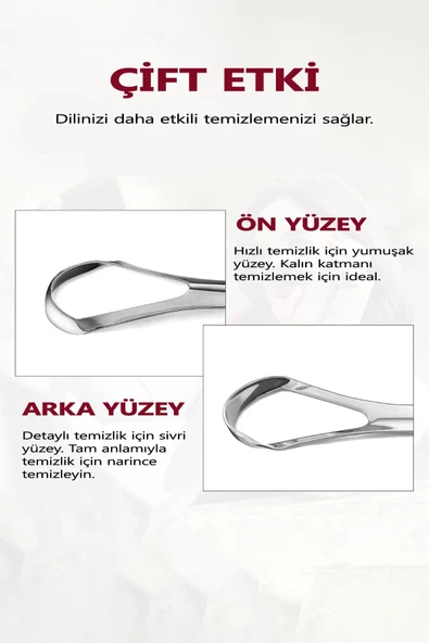 Dil Temizleyici Paslanmaz Çelik Ağız Bakım Fırçası Dil Plak Temizleme Dil Sıyırıcı Aparat - 2