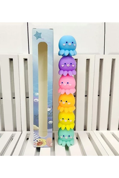 Mini 6 Adet Fosforlu Eğlenceli Boya Kalemi - 7