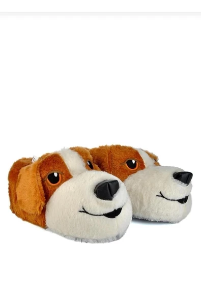 Köpek Figürlü Peluş Panduf Ev Pandufu Unisex - 11
