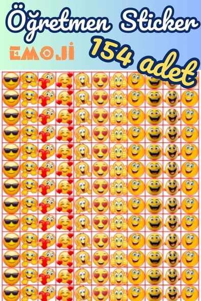 Öğretmen Sticker Motivasyon Emoji Etiket 154 Adet