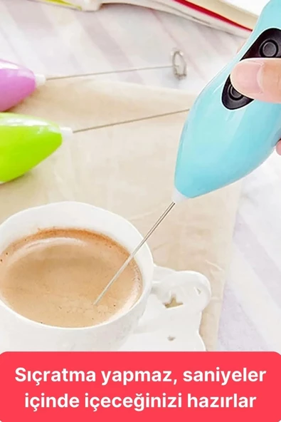 Premium Kalite Pratik Pilli Mini Mikser Kahve Ve Süt Köpürtücüsü Yumurta Çırpıcı Mikser - 6