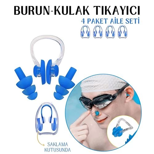 ModaCar Kulak ve Burun Tıkayıcı Havuz 4 lü Aile Seti