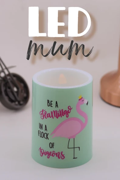 Flamingo Led Mum Bardak Tipi Pilli Dumansız Alevli Dekoratif Yapay Mum Işıldak Dekor Lambası 10 cm - 3